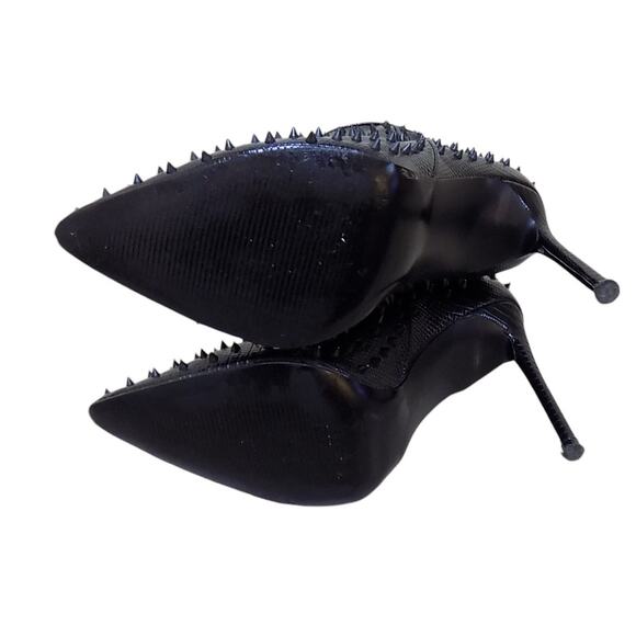Steve Madden Via-S Spiked Stiletto Ankle Boots 7 Women Biker Moto Mobwife Punk - Picture 6 of 9